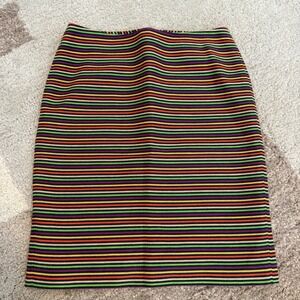 Talbots Petites Multi‎ Color Stripe Pencil Skirt Size 4P